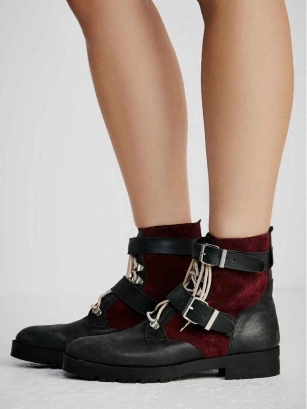 New Free People Showdown Lace Up Boots Size 7 Women MSRP: $198